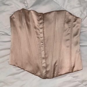 Zara Satin Corset Top in Blush Pink